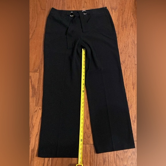 Larry Levine petite stretchy black pants with rhinestones buckle tie belt. MP - Picture 9 of 10